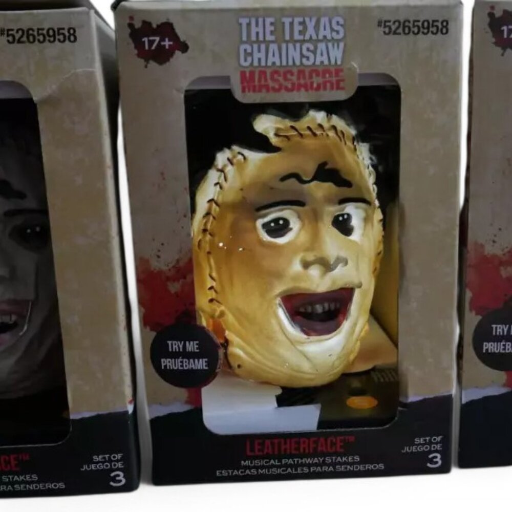 The Texas Chainsaw Massacre Leatherface Pathway LED Stakes Halloween Decor NEW